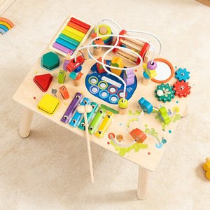 Nueva Mesa <span class=keywords><strong>de</strong></span> Actividades Multifuncional <span class=keywords><strong>de</strong></span> Madera para el Aprendizaje Temprano <span class=keywords><strong>de</strong></span> Niños con Laberinto <span class=keywords><strong>de</strong></span> Cuentas, Clasificador <span class=keywords><strong>de</strong></span> Formas, <span class=keywords><strong>Reloj</strong></span> Despertador y Juego <span class=keywords><strong>de</strong></span> Engranajes - Product Image 4