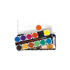 AUREUO Set di Acquerelli Solidi Non Tossici per Bambini, 24 Colori con Pennello - Product Image 1