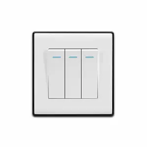 Interrupteur traditionnel prise interrupteur mural prise 3 broches Nema prise Sonoff LMO ZHEJIANG vente directe d'usine 250V 16A 3gang 1way blanc