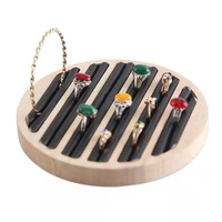 Plateau à bijoux rétro en bois, présentoir, support pour boucles d'oreilles, accessoires de présentation