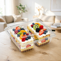 Boîte d'emballage en plastique rectangulaire personnalisée de qualité alimentaire pour en-cas, pain, desserts, sushis, gâteaux