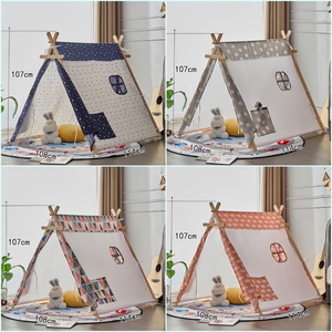 Tienda de interior personalizada Casa de juegos para niños Carpas triangulares Patrón multicolor Tienda de campaña para niños para jugar - Product Image 4