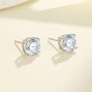 <b>Top</b> Demanded 925 Sterling Silver Moissanite Stud Earrings Luxury IGI Certified Women's Jewelry for Birthdays <b>Weddings</b> Special - Product Image 4