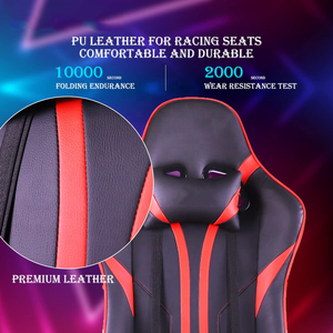 Vente en gros de mobilier de bureau Fauteuil de gaming ergonomique à LED avec massage et haut-parleurs Cadeira Gamer RGB Preto Rodas de silicone <span class=keywords><strong>DR</strong></span> - Product Image 3