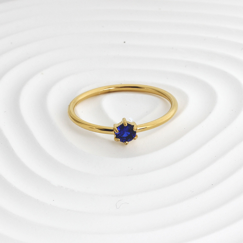 R0009 six griffes rond/bleu saphir