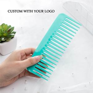 Peignes à dents larges colorés personnalisables avec logo – Offre Spéciale – Couleurs bonbon – Outils de coiffure pour salon de beauté – Pour femmes et filles au quotidien - Product Image 2