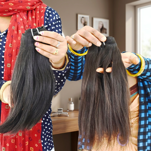 Cabello virgen indio liso sin procesar químico, paquete al por mayor, doble trama, color negro natural, para proveedores. - Product Image 1