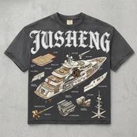 Herren 280gsm Säuregewaschenes Manga T-Shirt 100% Baumwolle Oversized Boxy Fit DTG Anime Grafik-Druck Schwergewicht Custom OEM Streetwear