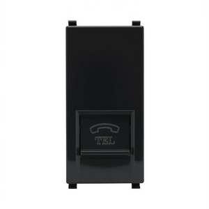 Prise téléphonique compatible avec Vimar Plana, prise murale noire pour téléphone - Product Image 3