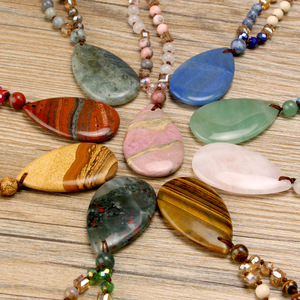 Joyería de Moda, Collares de Cuentas Coloridas, Colgantes de Bisutería, Dijes, Colgante de Gota, Collar de Cuentas de Piedra Natural - Product Image 3
