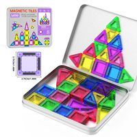 Bloques Magnéticos Mini de 3.75 cm con Caja de Hierro, Juego de Bloques de Construcción Magnéticos, Juego de Viaje para Niños, Juguetes Escolares