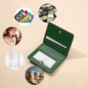 Portefeuilles pour femmes en cuir véritable souple avec protection RFID, porte-cartes, portefeuille minimaliste avec porte-monnaie - Product Image 3