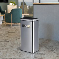 Poubelle à capteur en acier inoxydable de 60 litres, anti-traces de doigts, pour cuisine, best-seller en Europe
