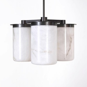 Lustre en marbre naturel à 3 têtes LED E27, luminaire suspendu rond pour la maison, salon, salle à manger, chambre à coucher, éclairage de plafond - Product Image 3