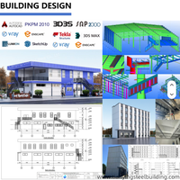 Structure en acier préfabriquée pour entrepôt, kit de construction métallique industrielle pour atelier et stockage