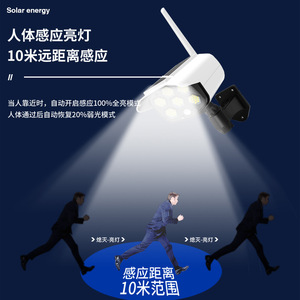 Solar Powered Outdoor <b>Light</b> Led Human Body <b>Sensor</b> 10M Range Rechargeable Street <b>Light</b> For Home Courtyard - Product Image 1