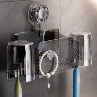 Ventouse porte-brosse à dents mural tasse à dents sans perçage tasse de lavage salle de bain brosse à dents et support de rangement pour dentifrice