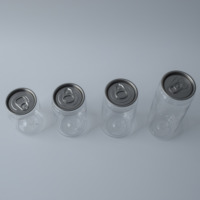 Bouteille en PET transparente personnalisée avec bouchon à languette, couvercle à anneau en aluminium multi-spécifications, contenant pour boissons