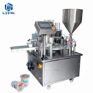 LT-A009 Single Head Automatic Rotary Yogurt Jam Ketchup Cream Coffee Liquid Juice Plastic Cup Filling Sealing Packing Machine