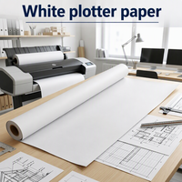 Rollo de Papel Bond Premium de 80 g/m², 58-72 Pulgadas, Papel Blanco para Dibujo CAD y Plotter