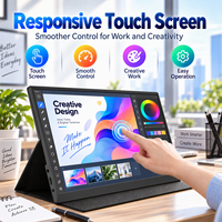 Écran portable tactile 16 pouces ODM 2 5K IPS 100Srgb 14Mm ultra fin avec étui folio, double USB C, design de voyage, pour ordinateur portable