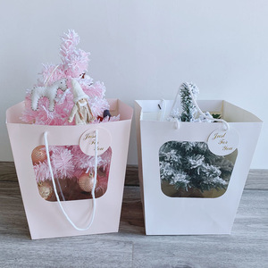 Sacchetto di carta regalo di alta qualità eco-friendly stampa a colori sacchetti regalo di natale con <span class=keywords><strong>finestra</strong></span> in PVC - Product Image 4