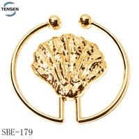 Fabricante de hardware de traje de baño con forma de concha sostenible, ropa de playa ajustable, sujetador de hebilla dorada de Metal, hebillas de cierre de Metal