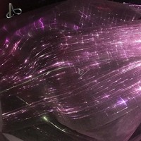 Özel Fiber optik kumaş 1m * 1.8m LED Fiber optik kumaş parti festivali Cosplay LED masa örtüsü