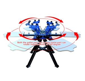Cheap Price High 6 Color 6 Station T-shirt Round Manual Screen Printing <b>Machine</b> - Product Image 2