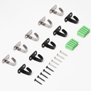 <b>Wall</b> Mounted Coat <b>Hooks</b> Black Metal Heavy Duty 24 Pack With Screws And Anchors For Living Room Bedroom Office Bathroom Use - Product Image 5