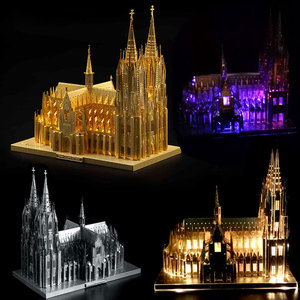 Thế giới nổi tiếng xây dựng <span class=keywords><strong>3D</strong></span> <span class=keywords><strong>Cologne</strong></span> Nhà thờ mô hình kim loại câu đố đồ chơi cho người lớn DIY - Product Image 2