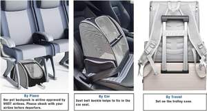 Petit sac à dos pour animaux de compagnie approuvé par les compagnies aériennes sac à dos chat chiot chien porte-bébé pour vélo voiture voyage randonnée moto - Product Image 3