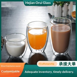 Tasse à café et à thé sans poignée, en forme d'œuf, double paroi, résistante à la chaleur et isolante, transparente, design moderne et simple - Product Image 3
