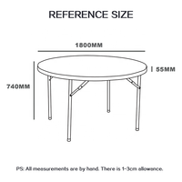 Table pliante moderne d'extérieur en plastique HDPE pour usage agricole et hôtelier - 6 pieds (72 pouces, 180 cm) empilable - Vente en gros