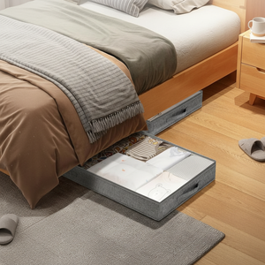 <strong>Shallow</strong>, Lightweight Under-bed <strong>Storage</strong> with Zippers and Handles, Suitable for Dormitories and Homes, with a Transparent Cover. - Product Image 5