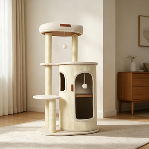 <span class=keywords><strong>Arbre</strong></span> à <span class=keywords><strong>chat</strong></span> compact multi-niveaux avec griffoir et lit gain de place en sisal - Product Image 2