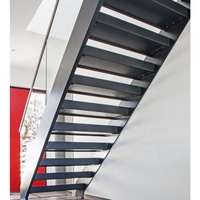 Escalier droit Tanlong, escalier moderne en acier, design d'escalier intérieur, escalier en verre