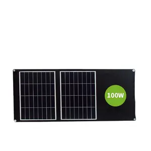 Panel solar plegable 100W portátil 2 cargador de viaje plegable paneles solares de uso doméstico 12V Panel solar plegable