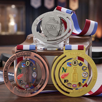 Médaille personnalisée en relief, rotative, pour jeunes et enfants, médaille de hockey sur glace, logo en 3D avec pulvérisation de couleur, médailles sportives en alliage de zinc rotatives