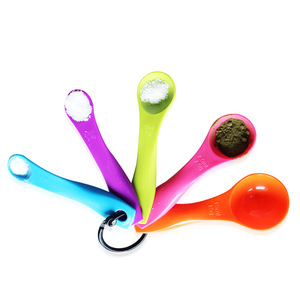 Color <b>Measuring</b> <b>Spoon</b> Set 5 Piece With Markings For Baking And Cooking Multifunctional Plastic <b>Spoons</b> - Product Image 1