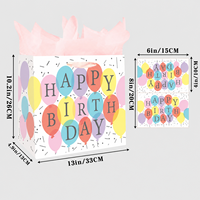 En stock – Ensemble de sacs cadeaux de luxe réutilisables avec carte de vœux, papier de soie et poignées en ruban pour l'emballage de cadeaux d'anniversaire