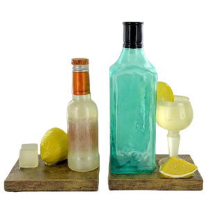Sujetalibros Vintage con Forma de Botella de Vino y Copa, Escultura de Resina con Diseño de Cubitos de Hielo para <span class=keywords><strong>Gin</strong></span> Tonic - Product Image 4