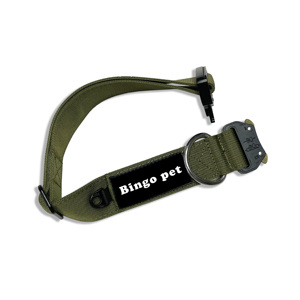 고품질 맞춤형 색상 나일론 애완견 목줄 조절 가능한 개 목줄 검정 금속 버클 포함 - Product Image 2