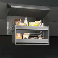 ARTSTEEL Armário Superior Moderno de Duas Camadas com Sistema de Amortecimento, Unidade de Despensa em Alumínio Durável e Ecológico, Cesto Elevatório de Fácil Acesso