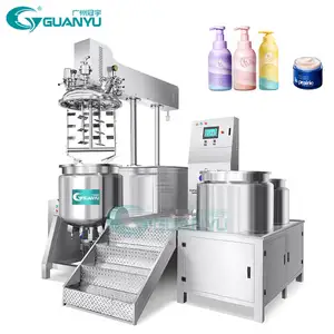 Guanyu 100L Máquina De Mistura Emulsificação Tipo De Elevação Hidráulica Aquecimento Elétrico Inferior Homogeneizador Misturador De Emulsificação A Vácuo