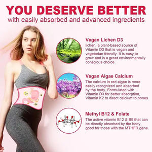 Gummies multivitaminées pour femmes OEM/ODM avec fer, calcium, D3, B12, complément végétalien sans sucre pour l'énergie, l'immunité et la santé osseuse - Product Image 3