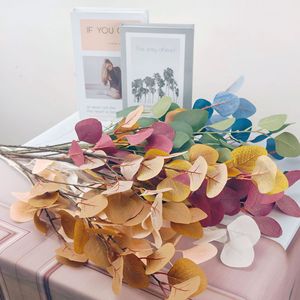 Feuilles d'eucalyptus artificielles haute simulation pour décoration intérieure de mariage, verdure en plastique et soie, fleur artificielle L-0003 - Product Image 4