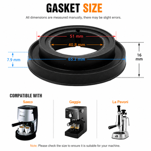Joint d'étanchéité en caoutchouc silicone EPDM de qualité alimentaire personnalisé pour <span class=keywords><strong>machine</strong></span> à café, compatible avec les machines à expresso Saeco, Gaggia, La <span class=keywords><strong>Pavoni</strong></span> - Product Image 3