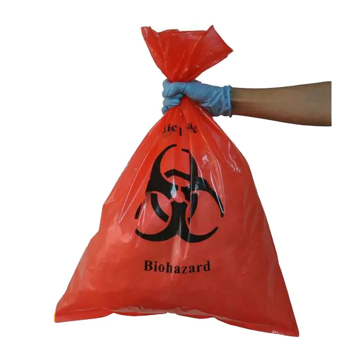 רפואי פסולת אשפה תיק גדול <span class=keywords><strong>החיטוי</strong></span> פלסטיק Biohazard אשפה תיק עבור חולים פסולת