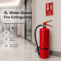 Extincteur portable à eau de 4 L à fond plat pour la sécurité incendie à domicile, au bureau et en entreprise